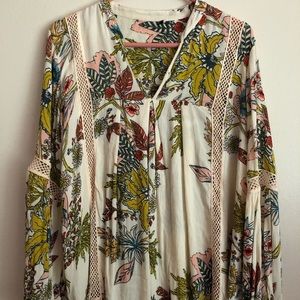 Boho Peasant Floral Top
